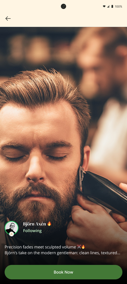 Customer taps the picture then the Book button.